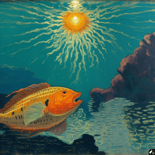 fish sees the sun